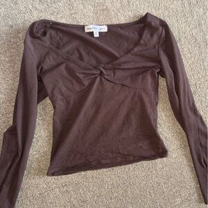 Madden Girl Chocolate Long Sleeve Top